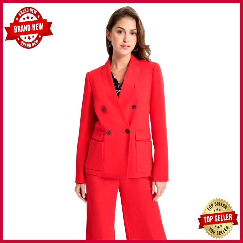 Double Breasted Wool Blazer Classic Fit Formal Work Wear Long Sleeve